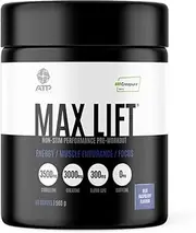 ATP Science Max Lift Non-Stim Performance Pre-Workout 40 Serves Blue Raspberry
