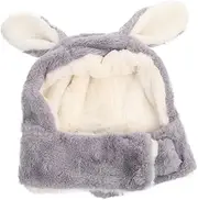 [FRCOLOR] Bunny Ears Scarf Hat Scarf Fleece Hat Plush Hat Boy Neck Warmer Bonnet Bunny Hat Moving Ears Bonnets for Fluff Khaki