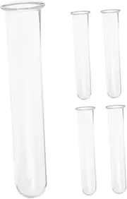 INOOMP 5pcs Transparent Glass Hydroponics Test Tube Vases for Plant Propagation Vintage Flower Desktop Container for Home Decor and Indoor Office Use
