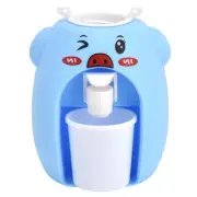 (Blue Pig)Mini Cartoon Drink Water Dispenser Toy Simulation Water Dispenser US
