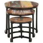 3x Side End Couch Nesting Coffee Tea Table Furniture Multi Materials vidaXL