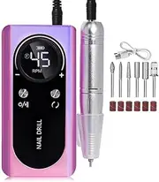45000RPM Electric Portable Nail Drill Machine Rechargeable Low Noise Nail Sander File for Manicure Salon Tool Easy to Use
