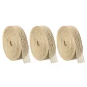 3 Rolls Natural Burlap Fabric Ribbon 3/4 Inch Burlap Wired Ribbon Rustic Ribbon