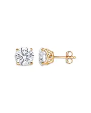 Bloomingdale's Fine Collection Certified Lab Grown Diamond Tulip Setting Stud Earrings in 18K Yellow Gold, 5.0 tcw