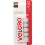 (8-15pk)-VELCRO Brand Adhesive 5/8 In. White Hook & Loop Discs. Model: 90070