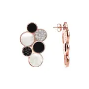 Bronzallure Alba Black Onyx Cubic Zirconia Pave Earrings