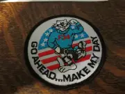 1980s Grumman Aircraft F-14D Tomcat Go Ahead Make My Day Navy Jet Patch New NOS