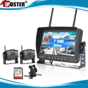 Digital Wireless DVR 7" Quad Split screen Monitor 2 IR Reversing Camera 32GB KIT