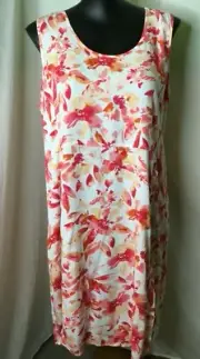 WHITE BRIGHT FLORAL "SHIFT" SLEEVELESS DRESS SZ 24-NEW-AUTOGRAPH REDUCED PRICE!!