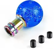 Gear Shift Knob - Beauty Life Round Ball Shift Knob Crystal Transparent Bubble Gear Shifter Fit for Universal Manual Atomatic Transmission Vehicles (deep blue)