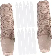 Totority 40pcs Paper Planting Cups Round Germination Nursery Pots Pulp Seedling Cups for Use for Flowers Vegetables and Saplings