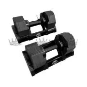 1 Pair - Detroit Iron Co., Adjustable Dumbbells, 5-50 Pounds