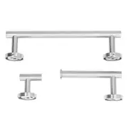 Stainless Steel Towel Rack Smoother Edges Orderly Storage Rust Proof Bathroom Towel Shelf for Wardrobe Kitchen BedroomSilver Three Piece Set