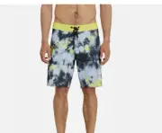 NEW VOLCOM sz 38 board shorts swim trunks Saturate Stoney 19 black yellow blue