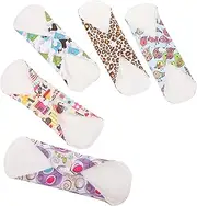 FOMIYES Soft Bamboo Layer Sanitary Pads 5 Pack Washable Sanitary Napkins Reusable Menstrual Pads