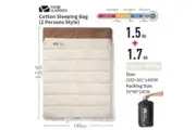 MOBI GARDEN Sleeping Bag Ultralight Moon Cotton Hiking Camping Keep Warm With Pillow Lightweight Waterproof Climbing Accessories - IVORY