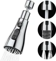 Kitchen Sink Sprayer 360 Degree Faucet, 3 Modes Kitchen Faucet Nozzle with Aerator, Kitchen Sink Mixer Tap Rotating Faucet Head, Universal Adjustable