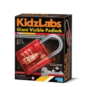4M KidzLabs Giant Visible Padlock Locksmith Key Build/Play Kids Pretend Toy 5y+
