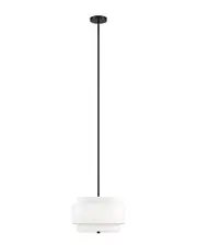 Abraham + Ivy Solomon 16in Wide 2-Light Pendant with Tiered Fabric Shade