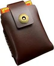 [Lorxilar] PU Leather Cigarette Case, Flip Top Portable Storage Box, Practical Cigarettes Organizer Wallet Design, 20 Capacity,One Size,Brown