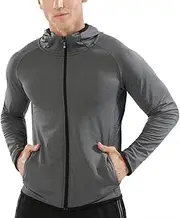 [Muscle Alive] Men Zipper Running Hoodies Sport Jackets Fitness Gym Shirt Sports Top