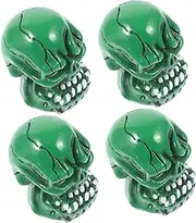 GANAZONO 4Pcs Funny Skull Tire Valve Caps Replacement Valve Covers for Car and Motorcycle Easy Install Air Stem Caps Unique Car Accessories for Tire Decoration