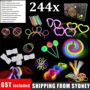 244PCS Glow Sticks Party mixed Pack ColourGlow Sticks Light Bracelet Glow Stick