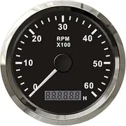 PCECKMZTFZ 85MM Gasoline Diesel Engine Tachometer 3000RPM 4000RPM 6000RPM 8000RPM with Hourmeter Boat Truck Car RV Waterproof Speedometer(6K BS)
