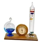 Analog Weather Station, with Galileo Thermometer, Glass Barometer, and Analog