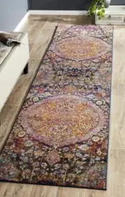 New Rug Culture Museum Polypropylene Preston Multi Coloured Runner Rugs 300X80cm
