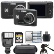 Kodak Pixpro FZ45 Camera (Black) + Extra Battery + Flash - 128GB Kit