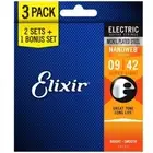 Elixir Nanoweb Electric 3-PACK Super Light 9-42 Gauge