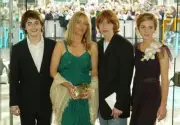 Daniel Radcliffe writer J K Rowling and actors Rupert Grint and E- 2004 Photo
