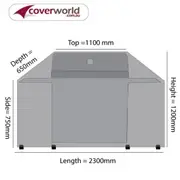 Outdoor BBQ Kitchen Cover 230cm Length