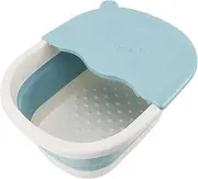 Collapsible Foot Bath Basin Soothing Acupoint Massage Tub for Kids Relaxation Camping Storage PP PTE (Blue)