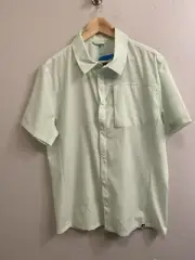 ODLO Men’s NWT Size Large Green Snap Front Essentials S/S Dress Shirt #554262