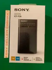 Discontinued Analog Sony ICF-P26 Portable Pocket FM/AM Radio Built-in Speaker