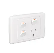 Clipsal 2015XX-WE - 10Amp Single Power Point With 2 Extra Switches White I 2000 Series