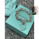 精品 TIFFANY&CO. 經典愛心粗鍊純銀手鍊 經典藍吊墜 現貨