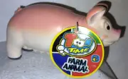 Ja Ru Toon Time Pig Large Farm Animal Figure Rubber New Old Stock with Tag #5455