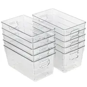 10 PACK Clear Storage Bins Clear Storage Containers for Kitchen Pantry Organi...