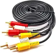 3RCA to 3RCA Composite Video Sound Cable for DVDs HDTV with Gold Plateds Connectors