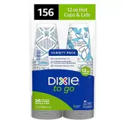 Dixie To Go Medium Paper Coffee Cups With Lids 12 Oz 156 Count Disposable Cup...