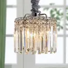 Crystal Chandeliers Modern,Dining Room Light Fixture, 4 Lights Flush Mount Ce...