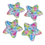 Sigrid Olsen Melamine Watercolor Ocean Starfish Appetizer Tidbit Plates Set of 4