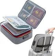 File Organizer Bags,1 File Bag with Password Lock,3-Layer File Storage Box with Waterproof Zipper,File Security Portable Travel and Home Storage Bag for laptops,Files,and certificates