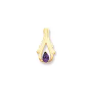 14k Yellow Gold Amethyst Diamond Slide Pendant