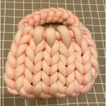 現貨成品冰島毛線手工編織包包-粉色