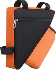 Bike Bicycle Frame Storage Bag with Water Bottle Holder Cycling Pack Top Tube Bag for Keys, Orange