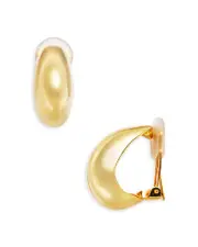 Kenneth Jay Lane Tapered Half Hoop Clip On Earrings